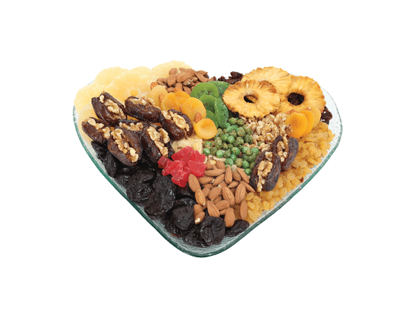 מגש זכוכית לב ענק של יבשים – תמונה 2